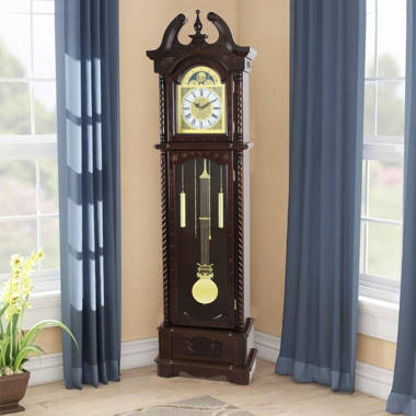 Winston Porter Swensen 71.75'' H Wood Grandfather Clock with 